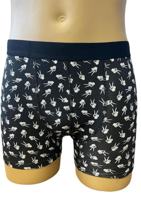 Boxeri de barbati veseli ,imprimeu peste ,culoare bleumarin ,En-gros